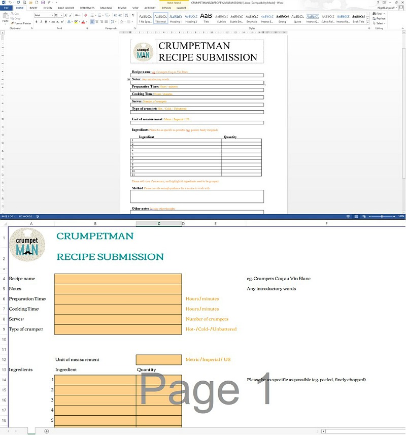 brand new recipe template